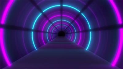  螺旋霓虹时尚隧道