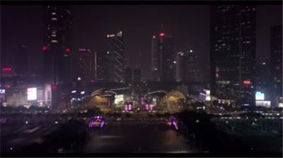  广州夜景航拍视频素材