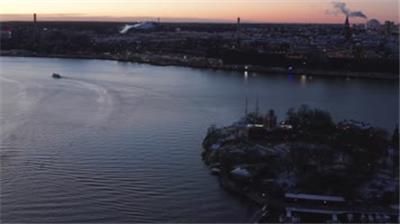  4k航拍斯德哥尔摩城市景观