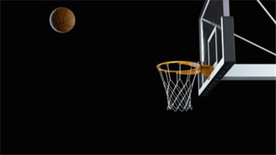 篮球穿过篮筐慢动作视频