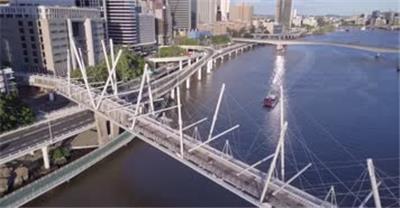  4k航拍澳大利亚昆士兰布里斯城市建筑交通楼