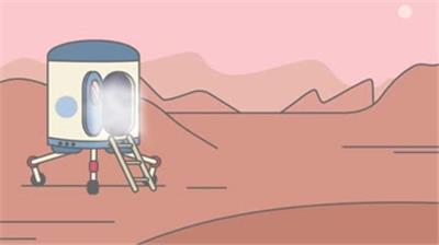 卡通宇航员登陆火星