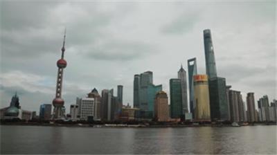  4k上海街头建筑与人文风情