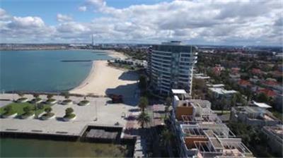  4k航拍澳洲海岸城市建筑楼宇交通自然风光