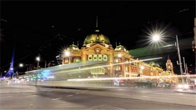  4k澳洲墨尔本城市夜景延时摄影