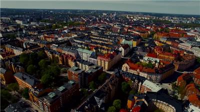  4k航拍瑞典斯德哥尔摩城市